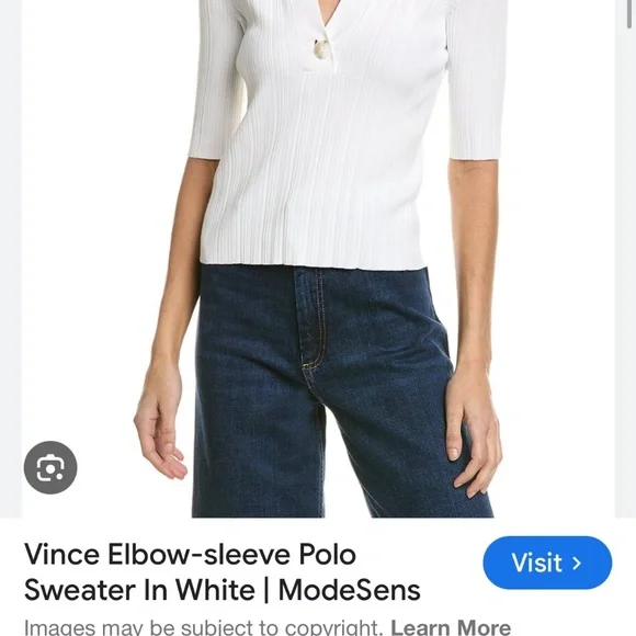 VINCE polo sweater white sweater - Picture 2 of 7